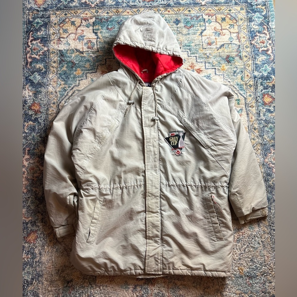 Vintage Starter CFL Grey Cup Zip-up Jacket Size XXL